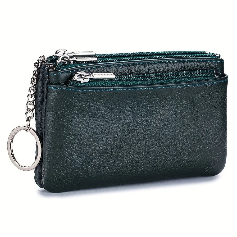 Hot sale Geniune Leather Lady's Coin Purses Short zipper Chain Wallets high quality Card Holders Small Mini Key Wallets Women