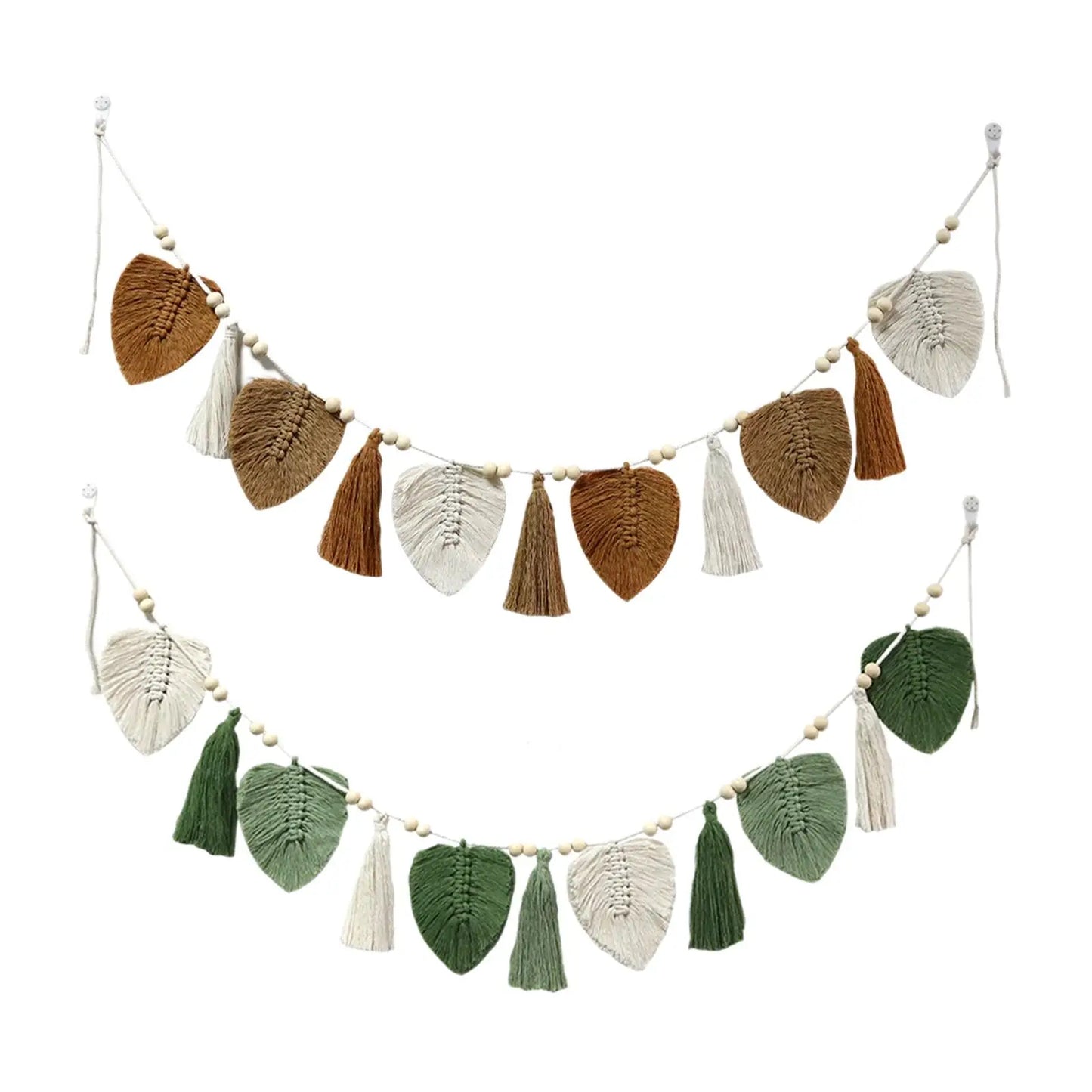 Hemasa Boho  Macrame Leaves Wall Hanging Macrame Wall Hanging Leaf Woven Tapestry for Dorm Bedroom Home Apartment Decoration