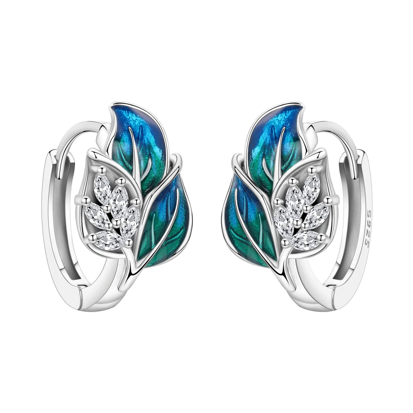 Hemasa 925 Sterling Silver Minimally Designed Leaves Earrings Women Hoop Earring Anniversary Jewelry Trendy Gifts