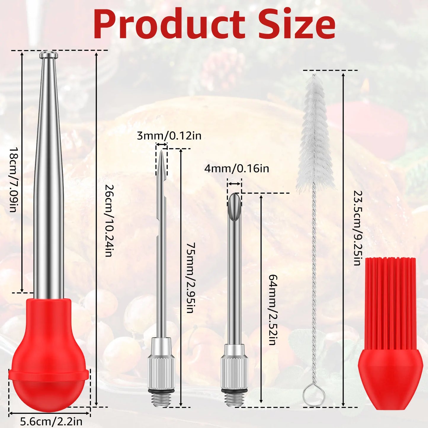Seasoning Sauce Injection Pump BBQ Meat Syringe Turkey Chicken Squirt for Home Kitchen Cooking Marinade Tool Injection Dropper