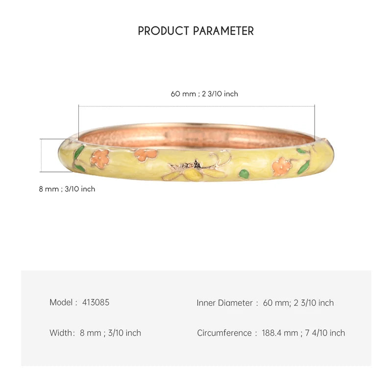 Cloisonne Bracelets For Women Bangles On Hand Butterfly Women's Hand Bracelet Enamel Bangle Jewelry Birthday Day Gift For Mother