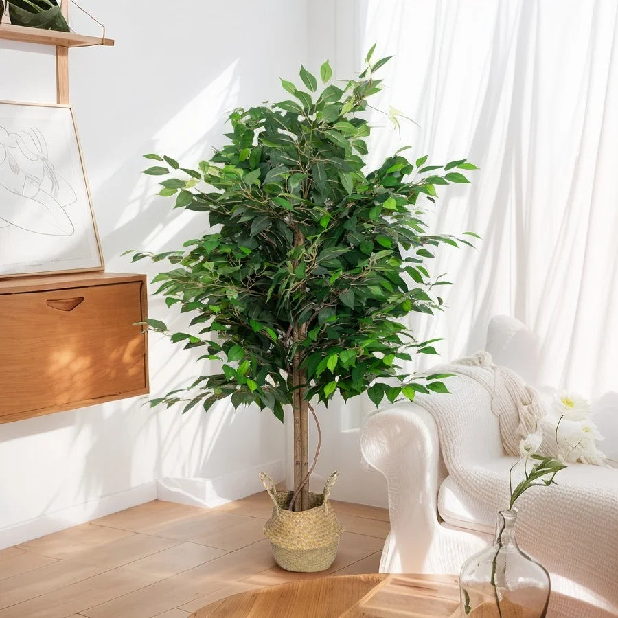 150CM Artificial Tree Artificial Banyan Tree Removable Fake Plant Potted Tree Artificial Ficus Tree For Christmas Room Decor