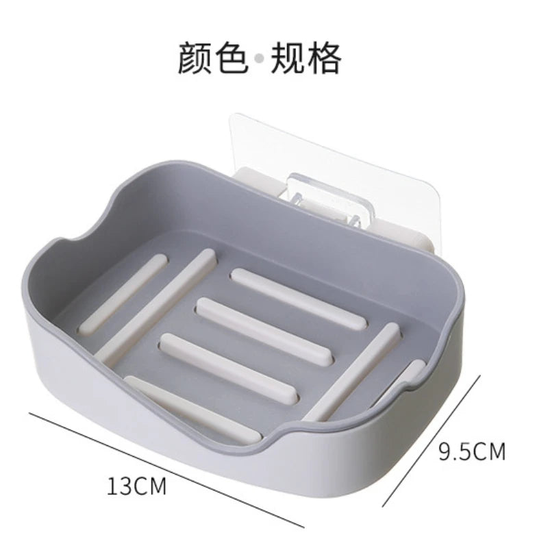 Bathroom Accessories Soaps Dishes Shower Soap Holder Wall Mount Drain Soap Dish Box Plastic Sponge Soaps Tray Kitchen Organizer