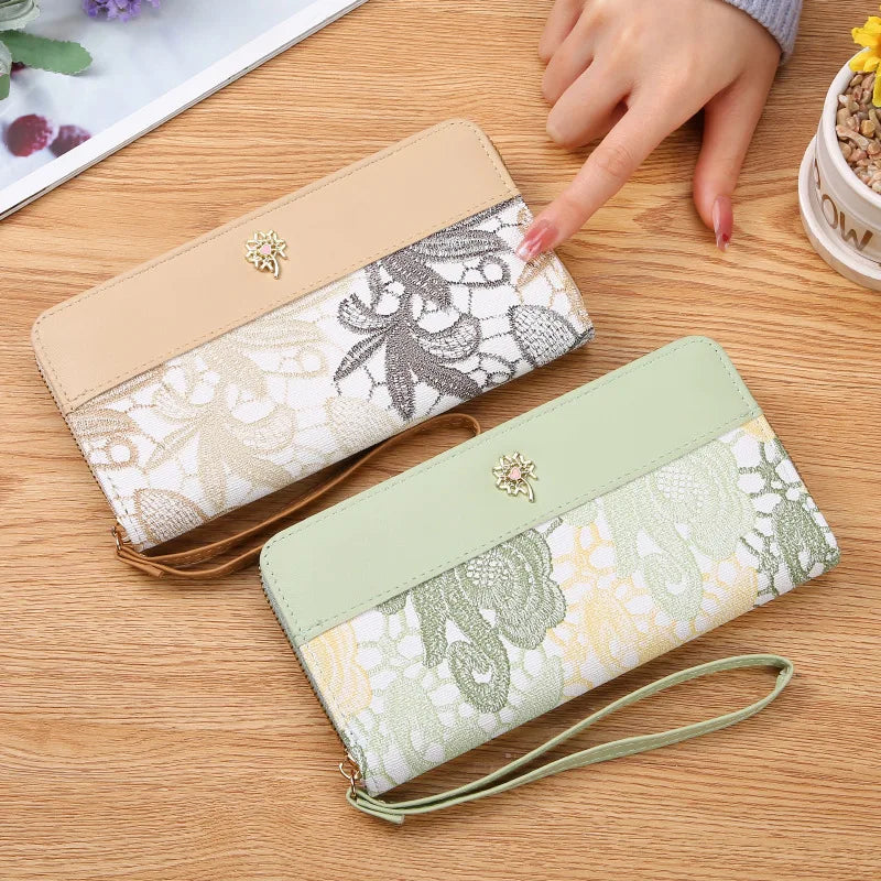 Heamsa Wallet Multi-Layer Long Horizontal Hand Bag Ultra-Light Water -Resistant Mobile Phone Zipper Wallet