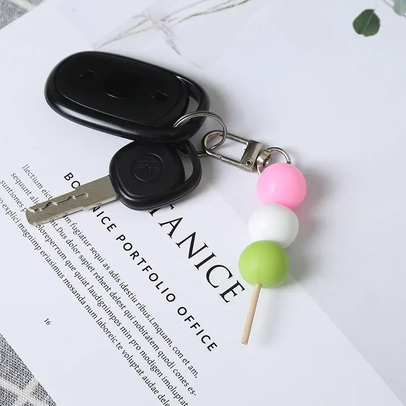 Hemasa Simulated Meatball String Keychain Creativity Fashion Colorful Food Round Model Car Bag Hanging Decoration