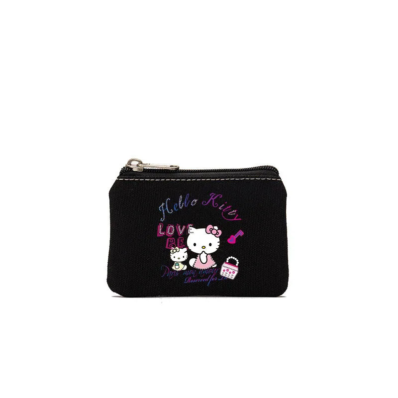 Cartoon Hellos Kittys Coin Purse Canvas Bag Card Bag Simple Fabric Coin Small Bag Cotton Storage Bags for Children's Gifts