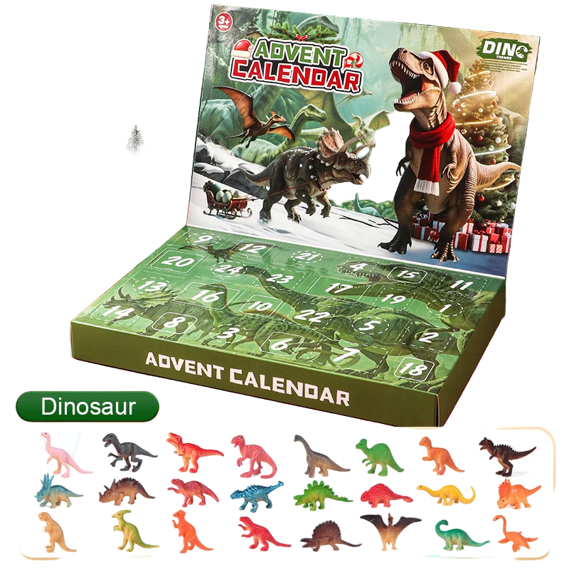 Advent Calendar 2025 Dinosaur Toys 24 Days Countdown Calendar to Christmas Surprise Toys Set with Different Dinosaur Figurine Gi