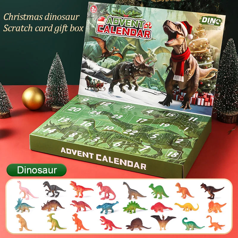 Advent Calendar 2025 Dinosaur Toys 24 Days Countdown Calendar to Christmas Surprise Toys Set with Different Dinosaur Figurine Gi