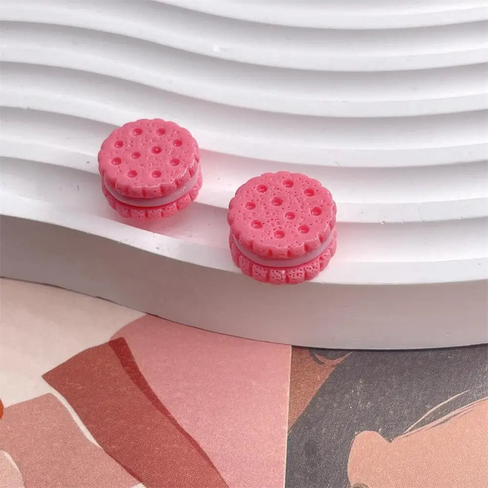 10 Pcs Resin Simulation Cartoon Macaron Flatback Cabochon Art Supply DIY Earring Craft Scrapbooking For Hair Bow Clip Decoration