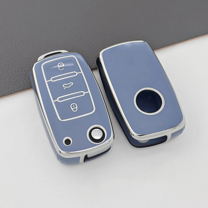 For VW Golf Polo Bora Beetle Tiguan for SKODA Fabia Superb for SEAT Leon Toledo Altea Ibiza TPU Remote Key Fob Case Cover