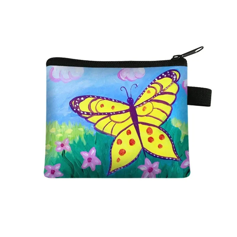 Tejesa Butterfly Printed Zero Wallet Portable Card Bag Coin Key Storage Bags Hand Bag Card Holder monedero mujer carteras Coin Purse