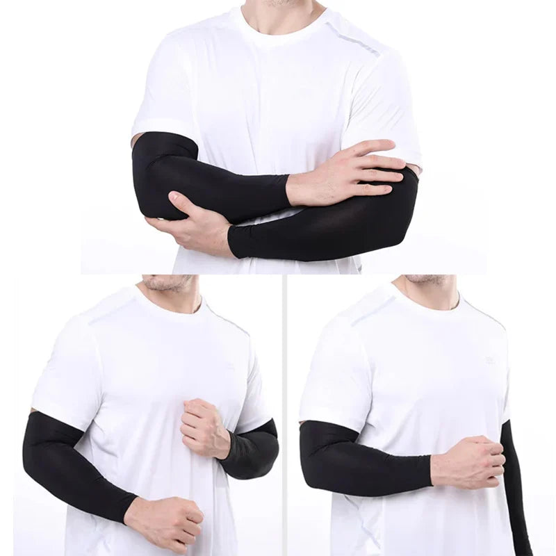 Hemasa  3Pairs Arm Sleeves Summer Sun UV Protection Ice Cool Cycling Running Fishing Climbing Driving Arm Cover Warmers For Men Women
