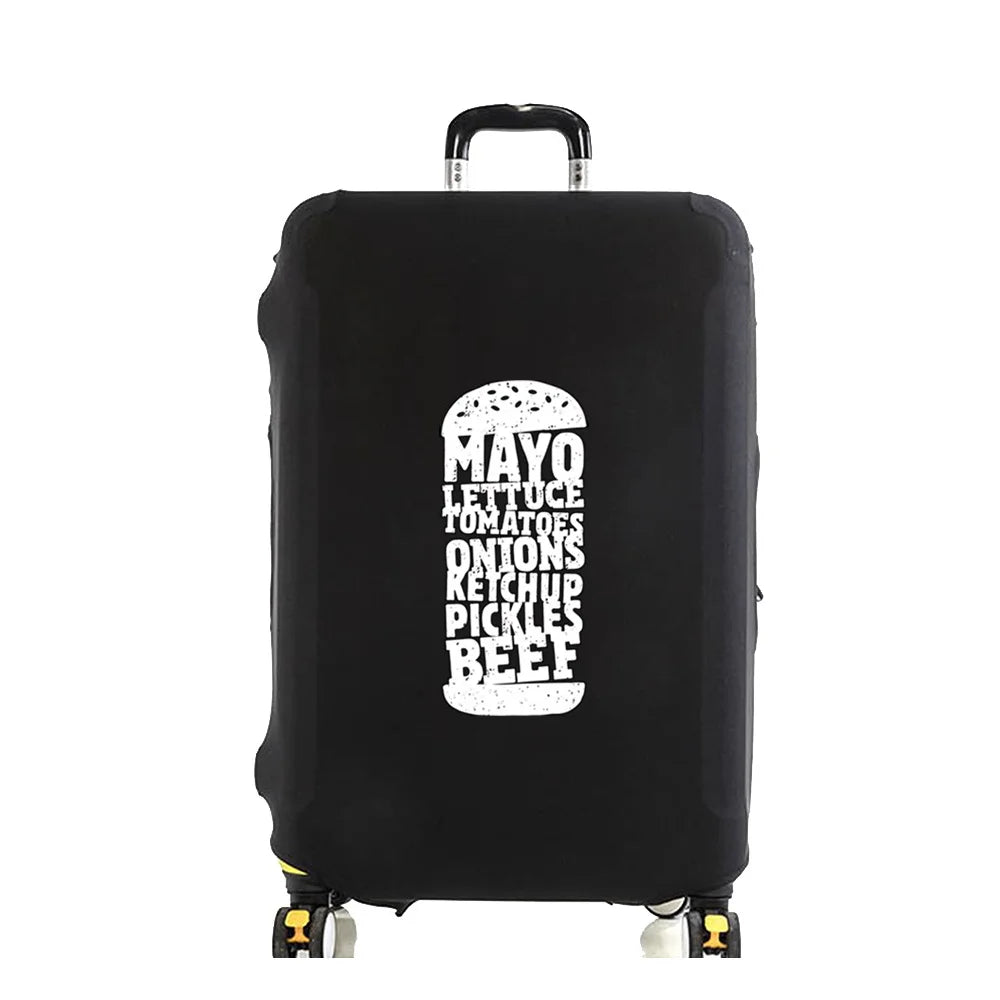 Tejesa Luggage Cover Hamburger Pattern Suitcase Cover Protector Thicker Elastic Dust Covering18-32 Inch Trolley Case Travel Accessories