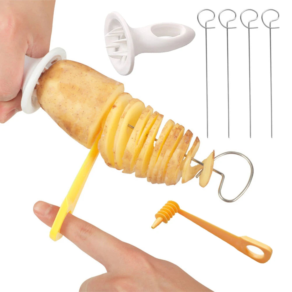 Hemasa  Stainless Steel Plastic Rotate Potato Slicer Twisted Potato Spiral Slice Cutter