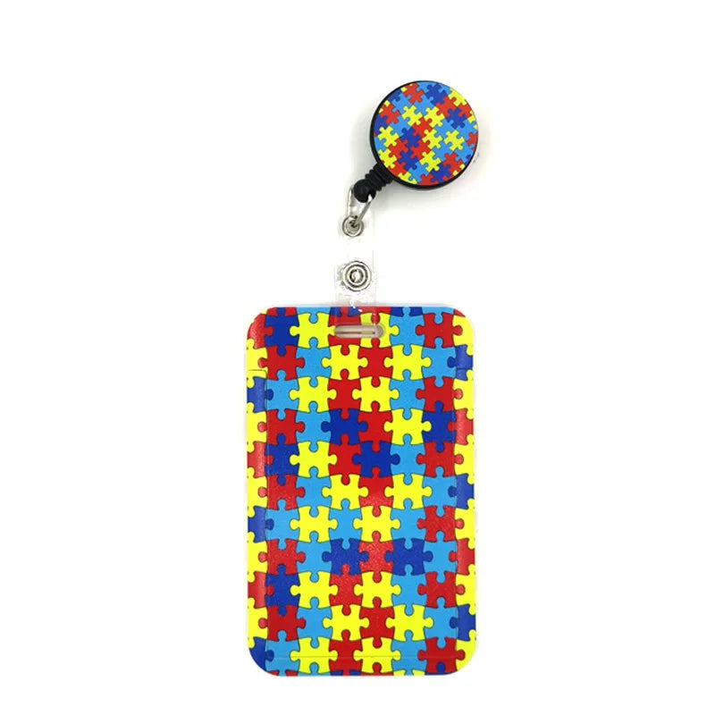 Autism Pattern Anime Lanyard Badge Holder ID Card Lanyards Mobile Phone Rope Key Lanyard Neck Straps Keychain Key Ring