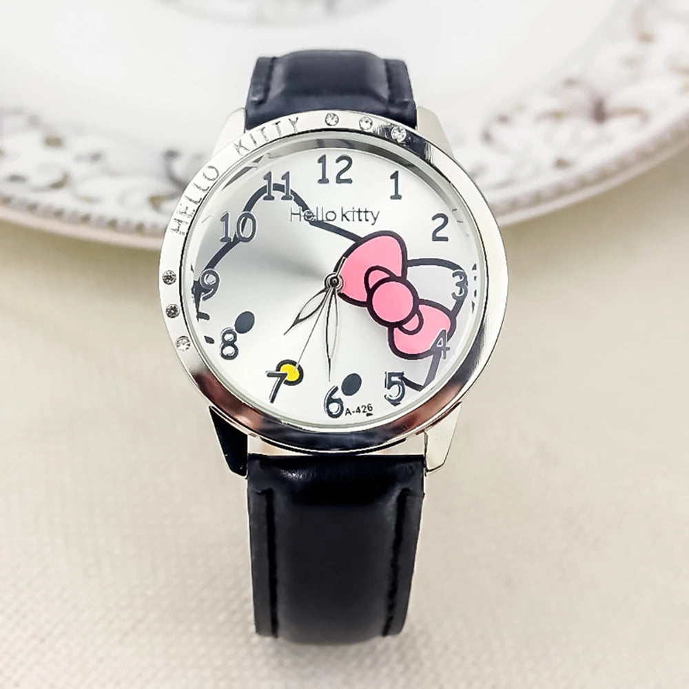 Hello Kitty Girls Kids Quartz Watch Women Children Casual Waterproof Sanrio Cartoon Watches Fashion WristWatch Birthday Gifts