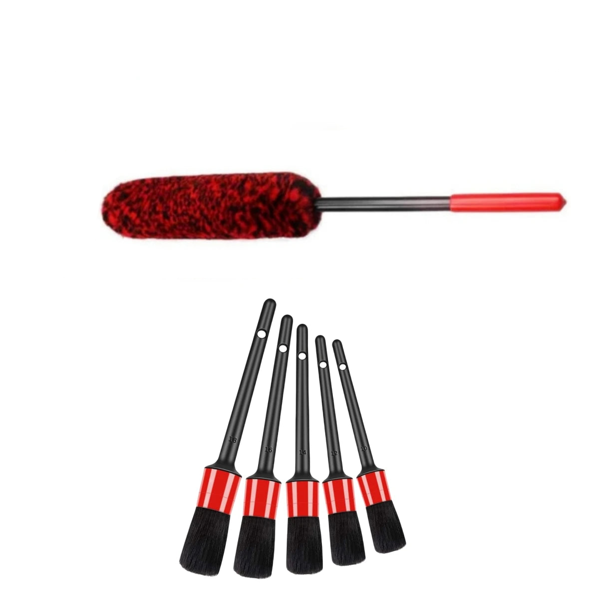 Tejesa Auto Tire Wheel Detailing Brushs Set Multifunctional Car Cleaning tools for Car Rim Tire Bendable Detail Clean Easy Car Wash Too