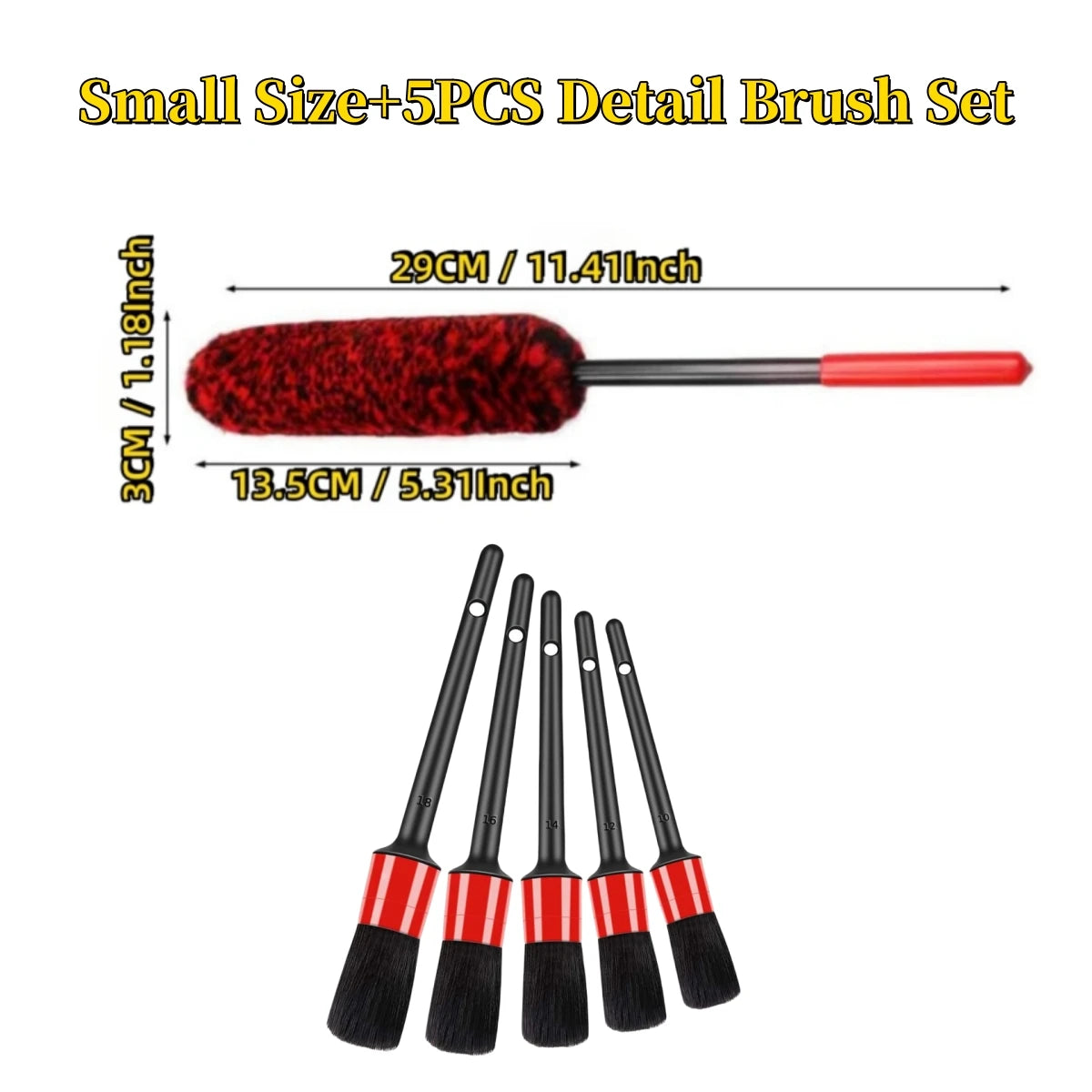 Tejesa Auto Tire Wheel Detailing Brushs Set Multifunctional Car Cleaning tools for Car Rim Tire Bendable Detail Clean Easy Car Wash Too