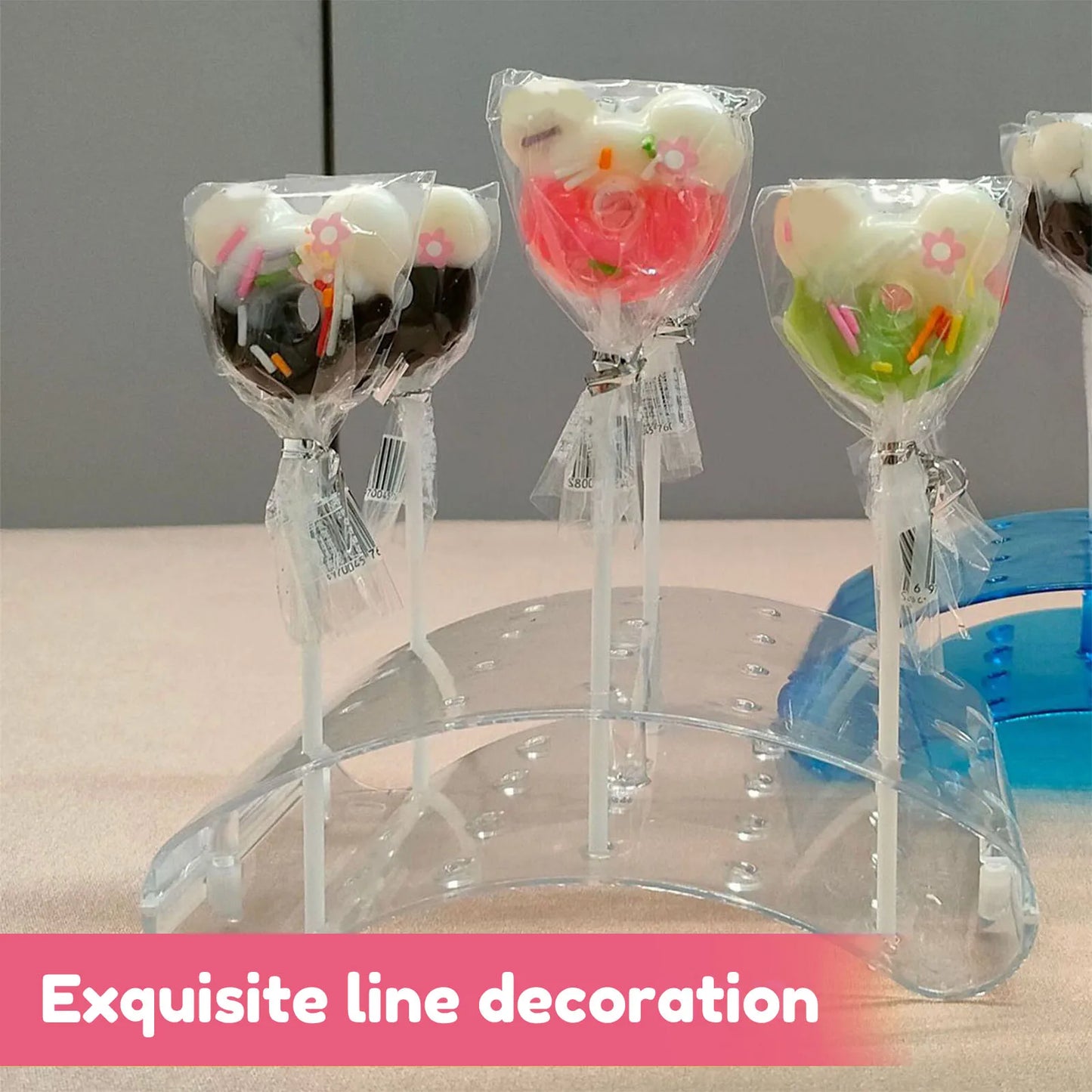 Cake Lollipop Holder Display Stand Clear Durable Candy Holder for Wedding Baptism Party Birthday Decorative Cake Dessert Stand