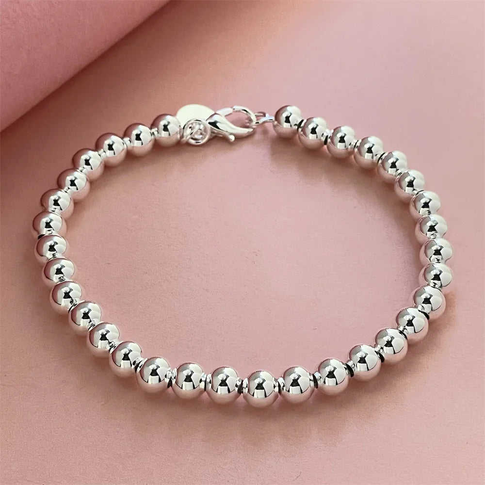 Hemasa 925 Sterling Silver Bracelet (6MM) For  Women/Girls