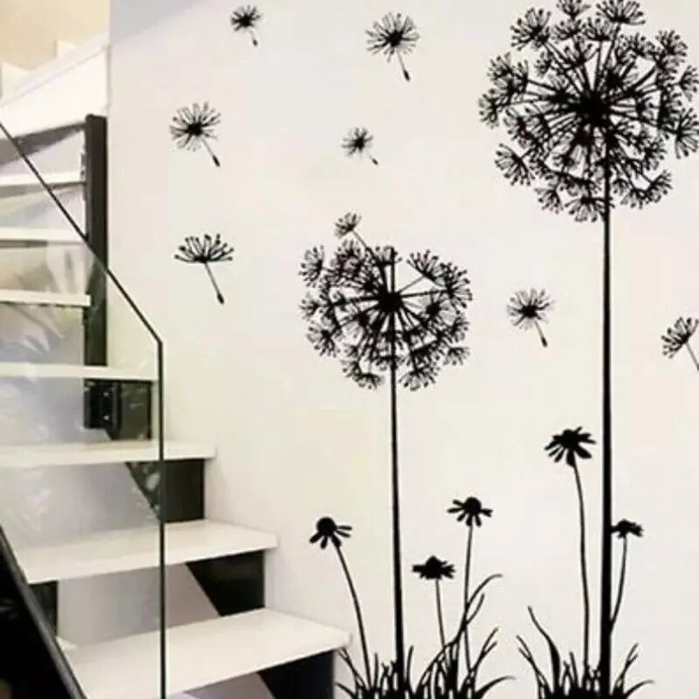 Hemasa Black Dandelion Wall Stickers Household  Decor Decals Mural Art Poster On The Wall