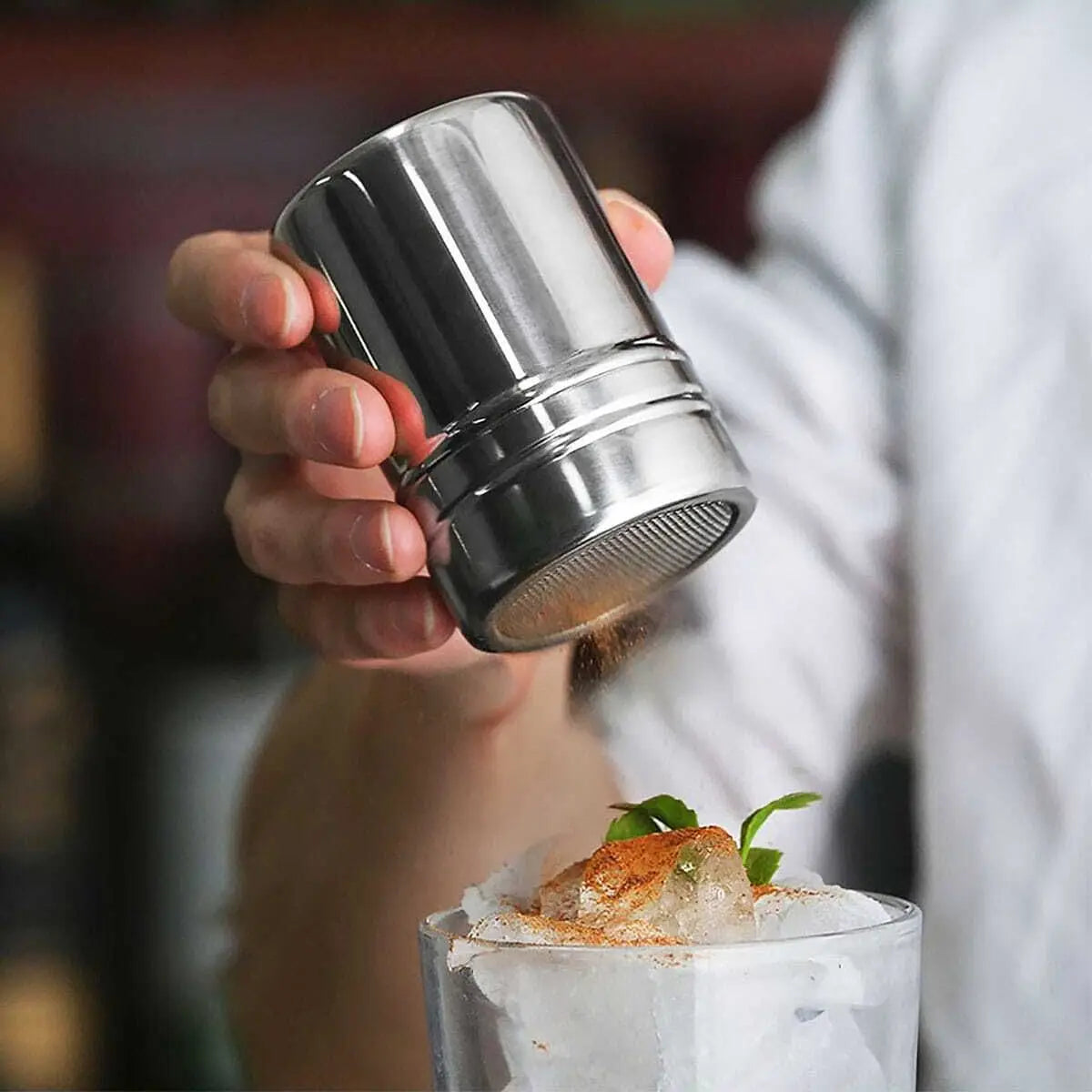 Hemasa 2 pc-Silver stainless steel mesh tube type dusters dusting salt shaker spice jar Salt Sugar Pepper Shaker Box Cocoa Icing Powder