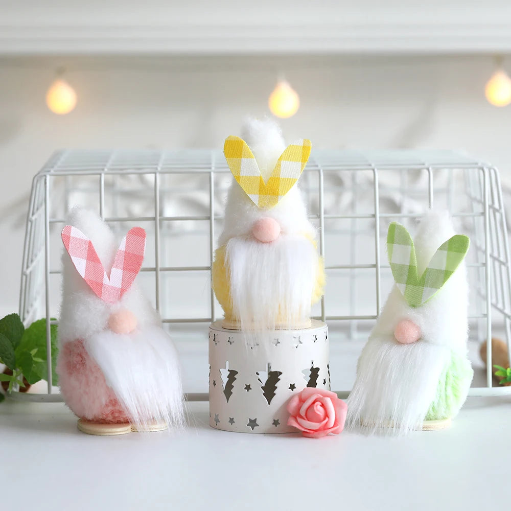 3pcs/set Easter Fairy Plush Elf Eggs Hanging Ornaments Spring Sitting Pixie Doll Home Fairy Theme Party Decor Kids Gifts 2024
