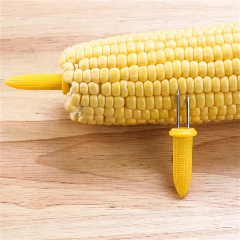 Tejesa 10pcs Fork Corn Skewer Stainless Steel Corn Holders Corn On The Cob Skewers Fruit Forks Outdoor Camping Cooking Barbecue Tool