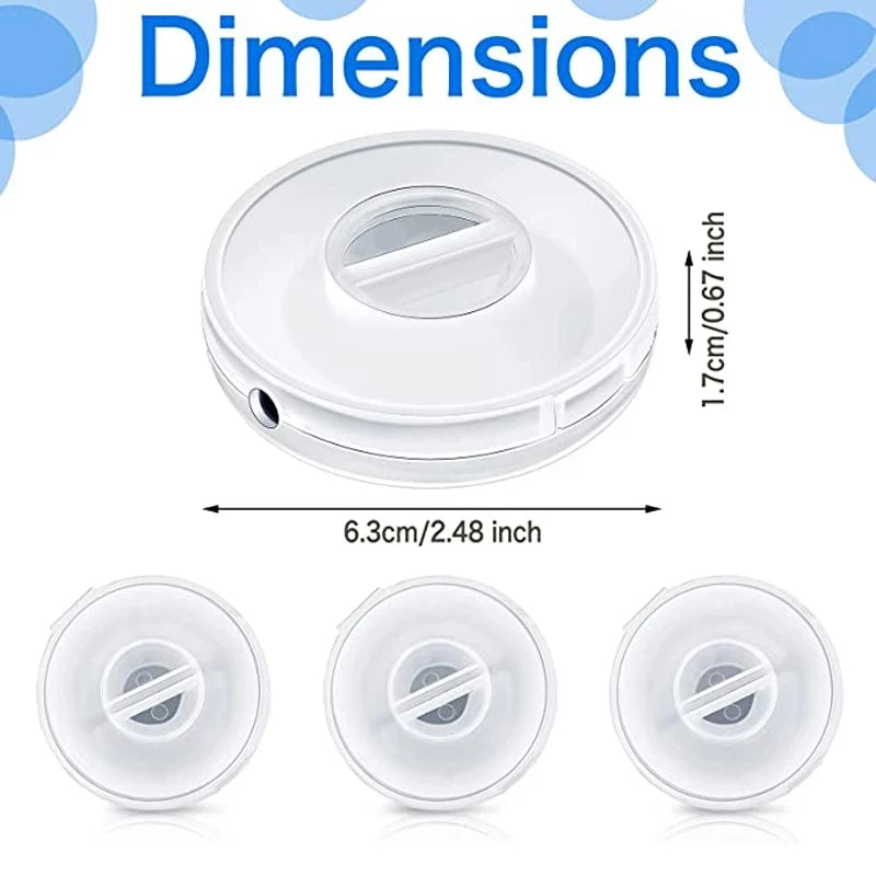 Tejesa 1/2/3pcs Rotatable Transparent Cable Winder Box Portable Round USB Cord Organizer Headphone Charging Line Management Storage Box