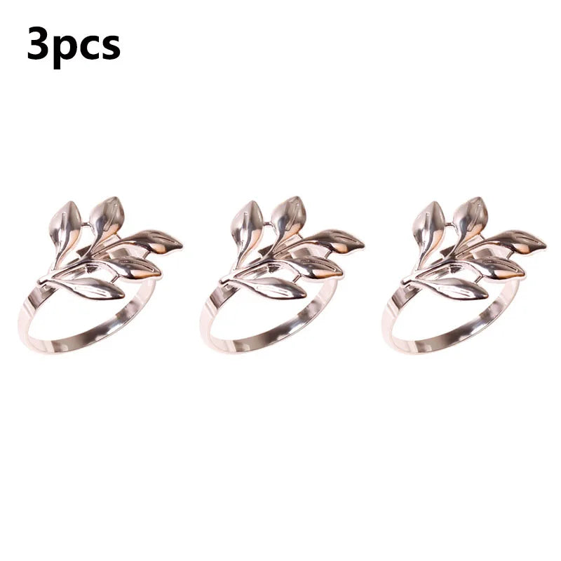Hemasa 12Pcs Leaf Napkin Rings  for Christmas /Thanksgiving /Wedding /Dinnig Table Decoration