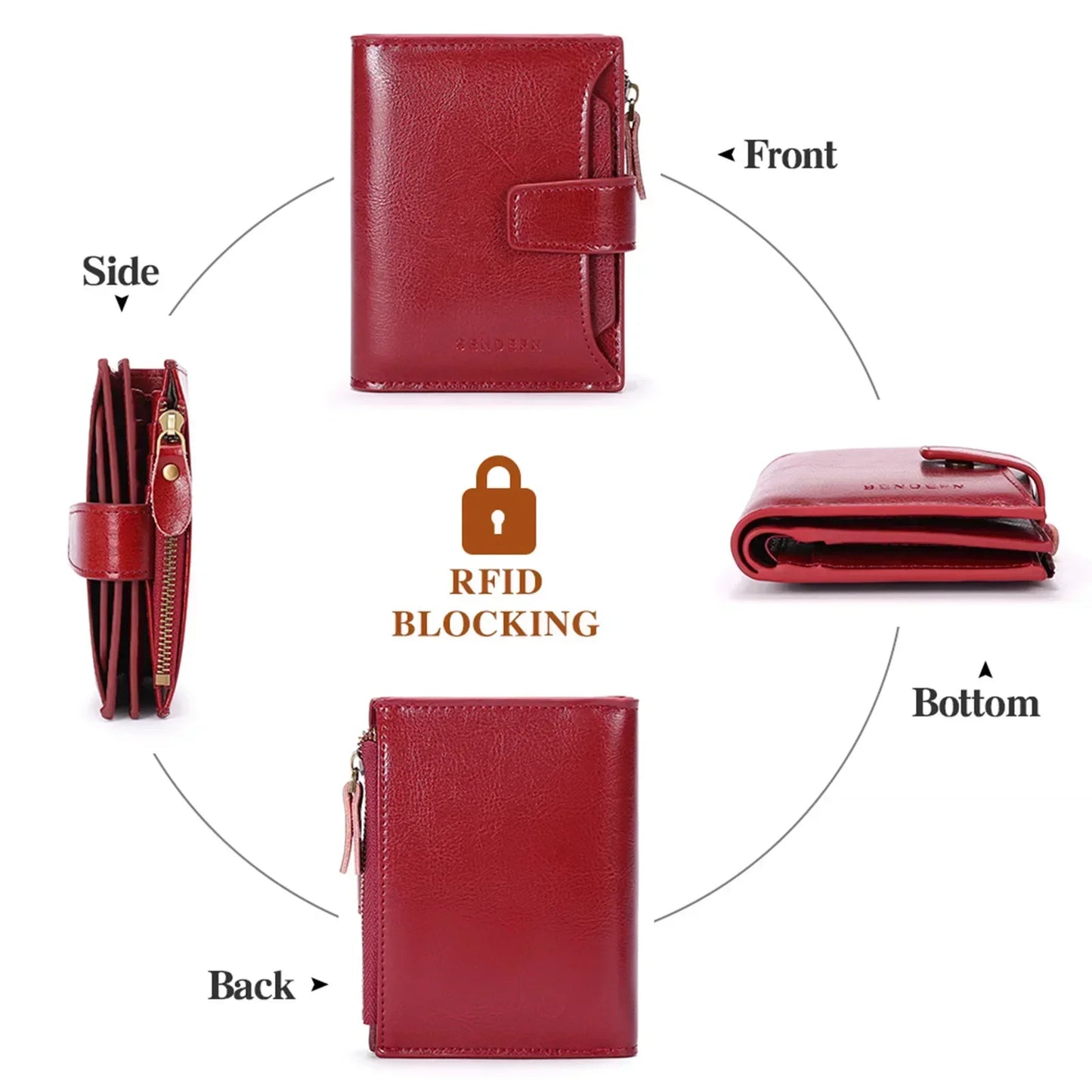 Hemasa Short Genuine Leather Wallets / Multi-functional Clutch Coin Card Holder