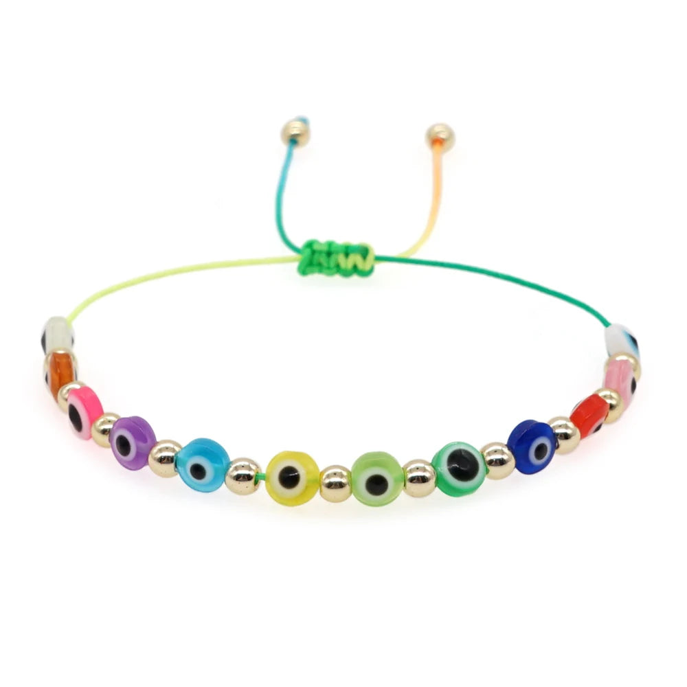 GO2BOHO New Turkish Evil Eye Beads Bracelet Handmade Trendy Friendship Bracelets for Women