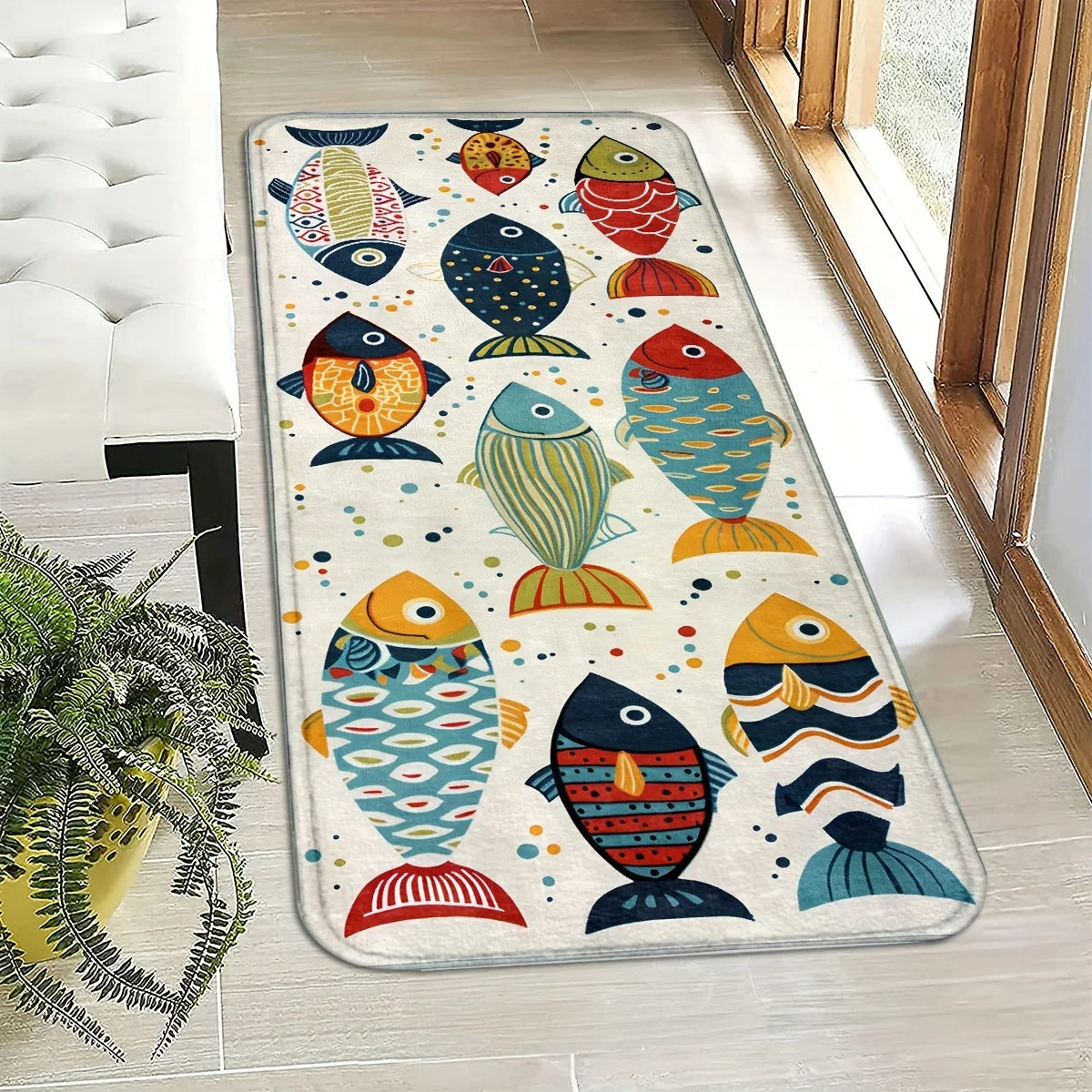 Tejesa  Fish Swimming Pattern Carpet /Soft Floor Mat Doormat /Kitchen Rug Soft Living Room Carpet Rug For Bedroom Home Decor