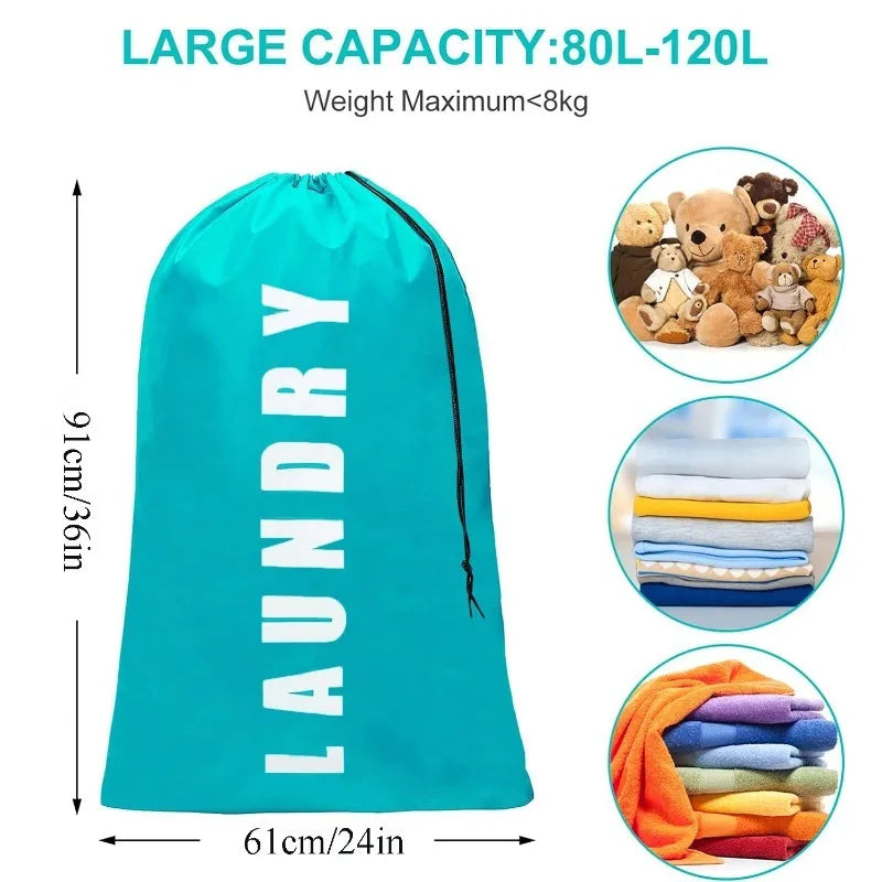 2 Pack XL Laundry Bag, Machine Washable Dirty Clothes Organizer, Large Enough to Hold 4 Loads of Laundry