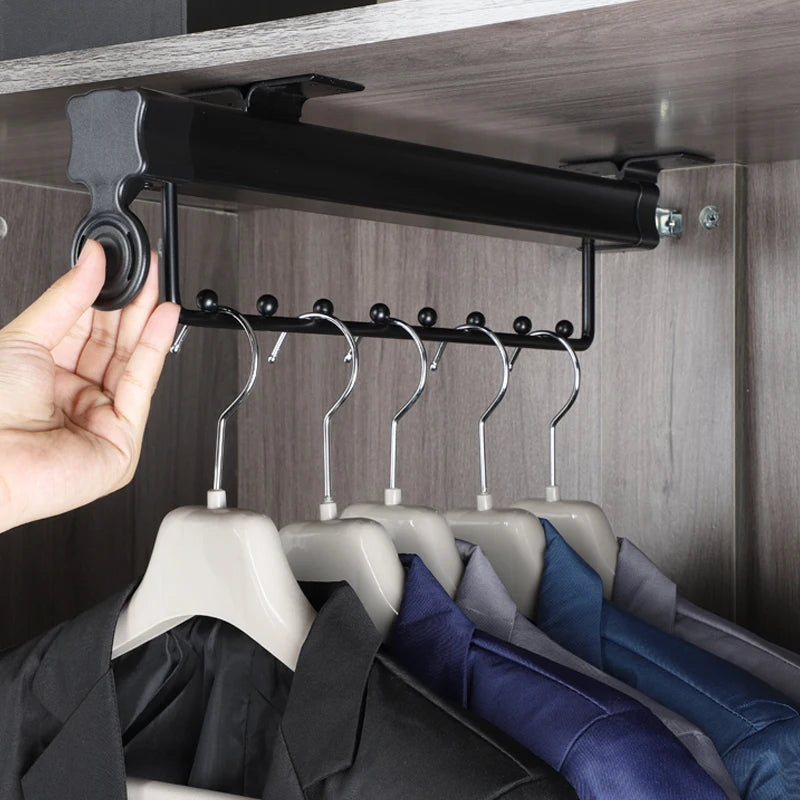 Hemasa  Closet Top Telescopic Storage Rods Closet Interior Pants Clothes Organizer Partition Hangers