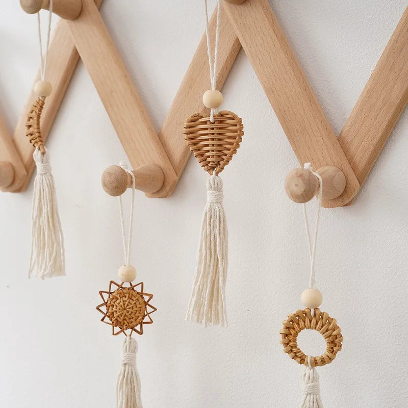 1Pc Boho Decor Macrame Holiday Wall Pendant Handmade Wall Art Retro Grass Vine Weaving Cotton Hanging Ornament Tree Gifts