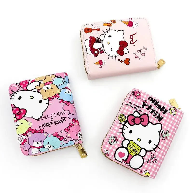 Hemasa Hello Kitty Womem Purse/ Pu Leather Waterproofing Short  Wallet for Gift