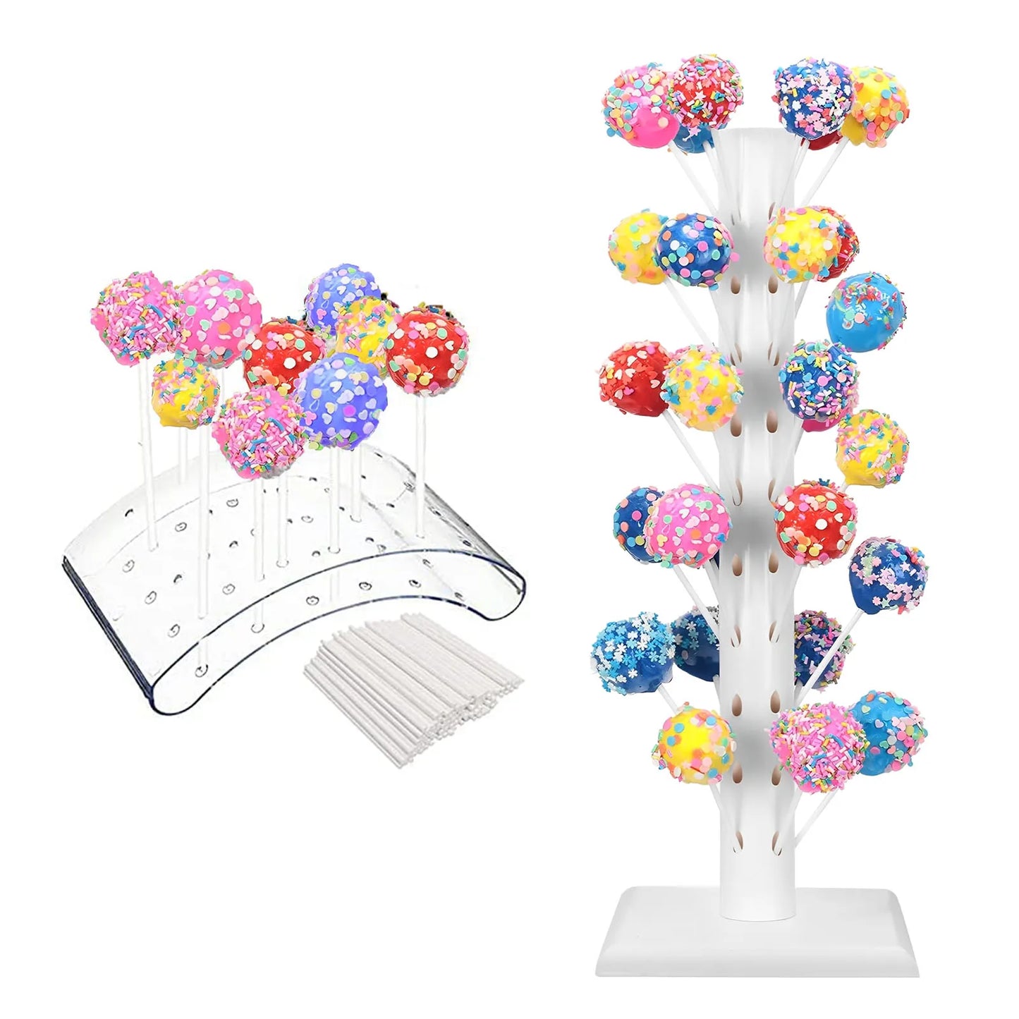 Cake Lollipop Holder Display Stand Clear Durable Candy Holder for Wedding Baptism Party Birthday Decorative Cake Dessert Stand