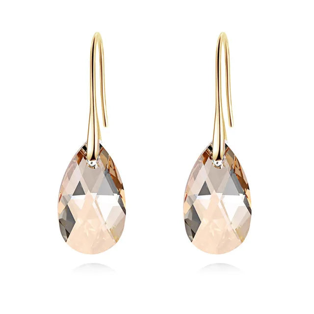 Classic Silver Color Korean Pear-shaped Drop Earrings Original Crystals from Austria Jewelry for Women Big Pendant Pendientes