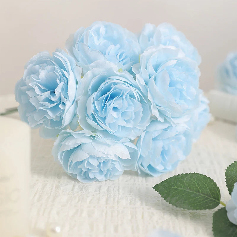 6Pcs Artificial Peony Flowers Bouquet 20CM Fake Flower for Home Decor Garden Wedding Decoration Outdoor Vase Flower Arrangement