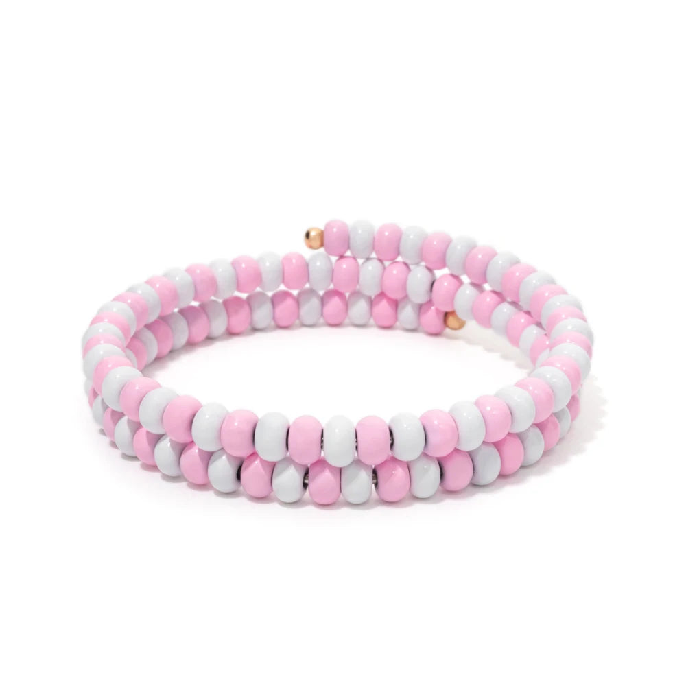 Tejesa 5X6mm  Enamel Colorful  Circle Tube Beads Bangle Bracelet  For Women