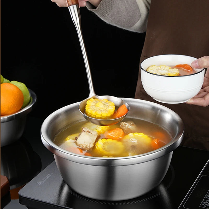 Hemasa Stainless Steel Drain Basket /Colander Round Rice Cleaning Sieve /Fruit Vegetable Washing Basin Strainer Filter