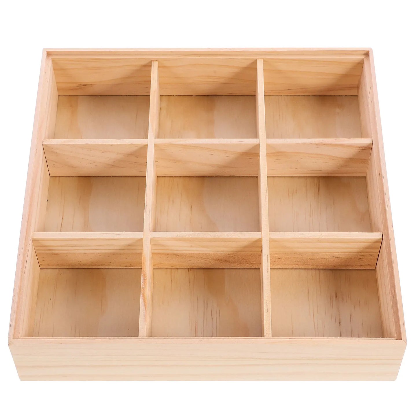 1pc Wooden Divided Storage Box Tea Bag Food Container Compartment Snack Candy Box Dried Fruit Serving Tray Sugar Packet Holder