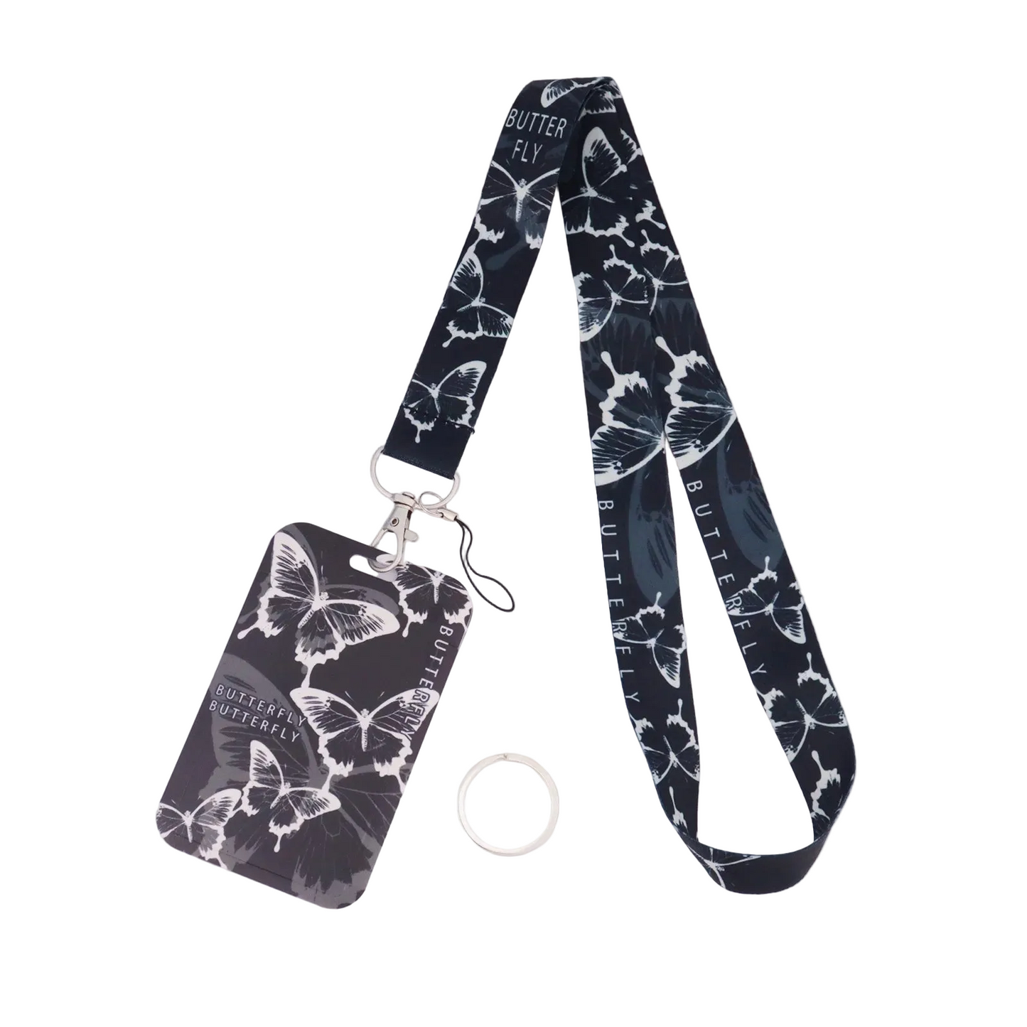 Tejesa Butterfly Teacher Lanyard with Id Holder  /Neck Strap for Keys/ Keychain Cell Phone Strap