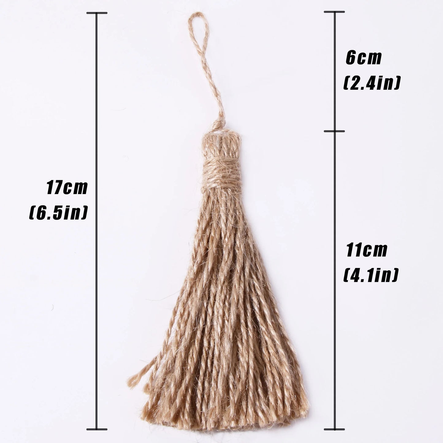 50pcs Jute Tassels for Crafts Natural Rope Hemp Tassel  Curtain DIY Home Party Decorations
