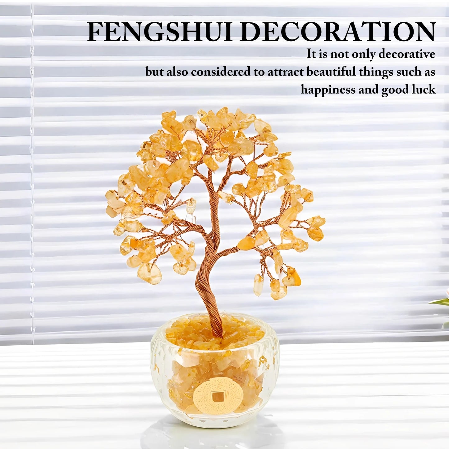 Mini Crystal Money Tree Copper Wire Wrapped Crystal Tree Potted Plant Healing Gemstone Yoga Feng Shui Trees Home Crystal Decor