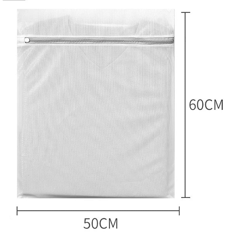 White Durable Large Washing Laundry Bag Mesh Organizer Net Dirty Bra Socks Underwear Shoe Storag Wash Machine Cover Clothes