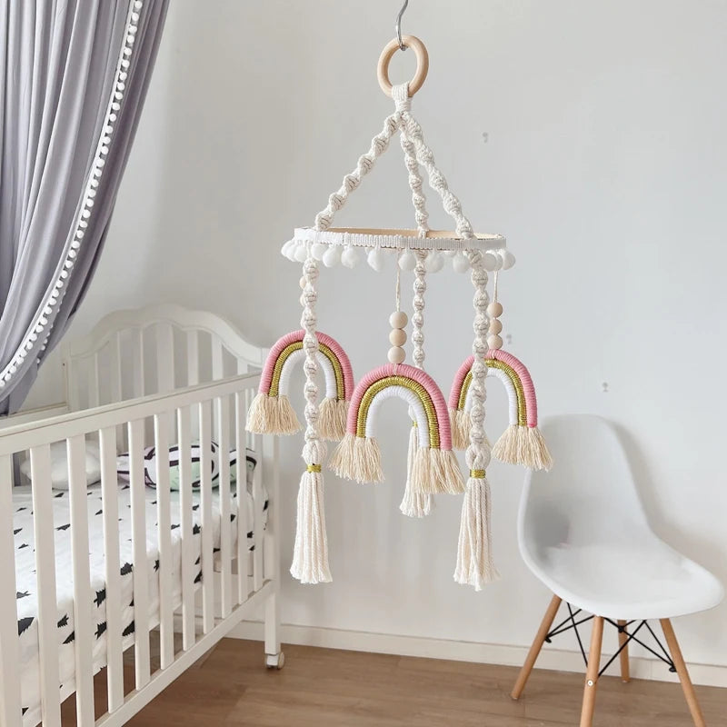 Bohemian Baby Crib Mobile Hanging Ornaments Rainbow Hanging Decorations for Bathroom Bedroom Newborn Toddlers Best Gifts