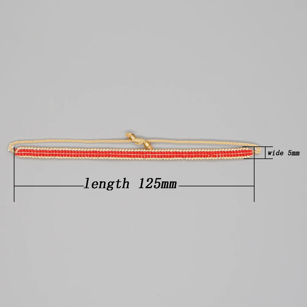 Tejesa Bohemian Native Colorful Tiny Loom Miyuki Beaded Adjustable Bracelets for Women