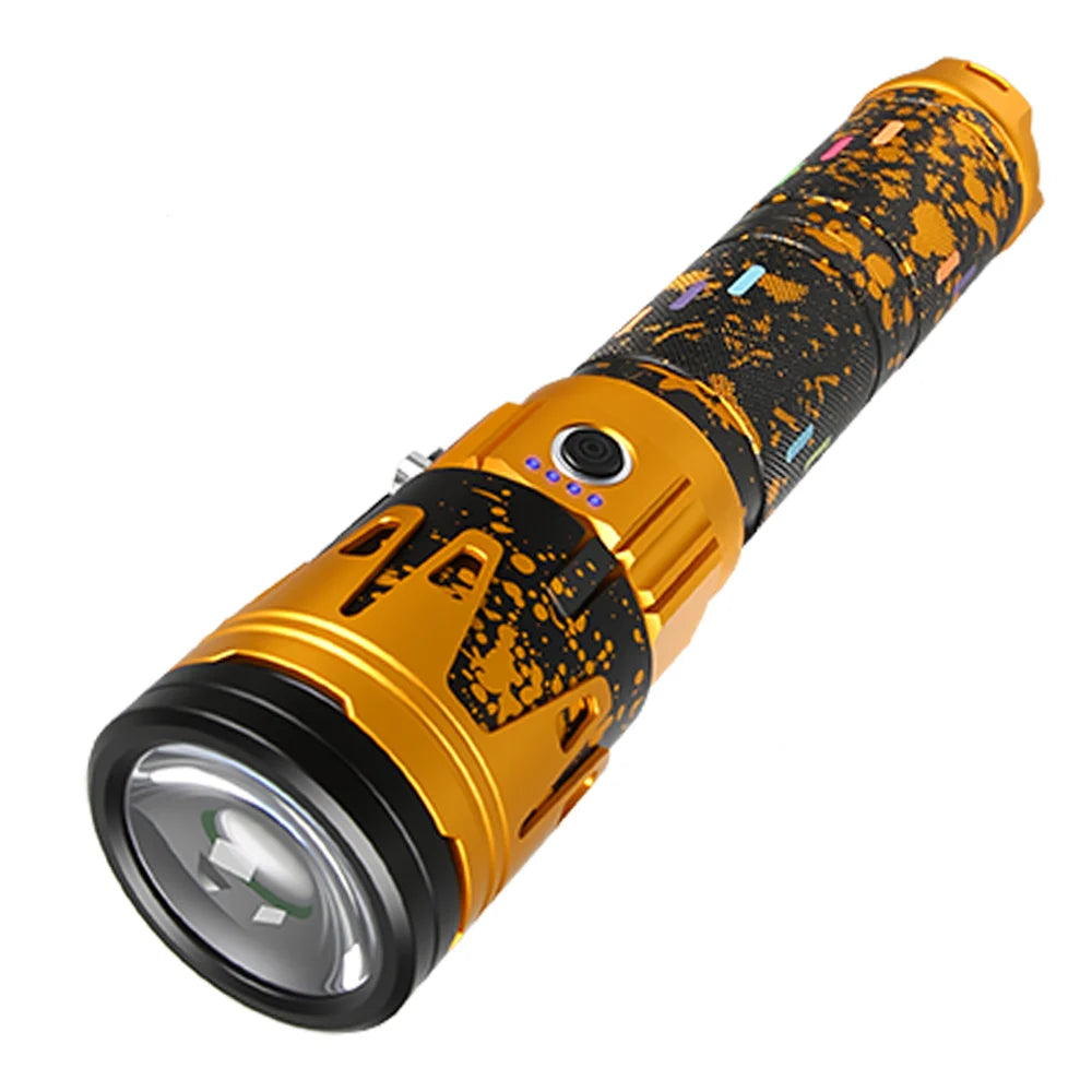 Hemasa Powerful LED Flashlight Super Bright Spotlight Long Range Lamp Zoomable Torch Outdoor Emergency Tactical Search Lantern